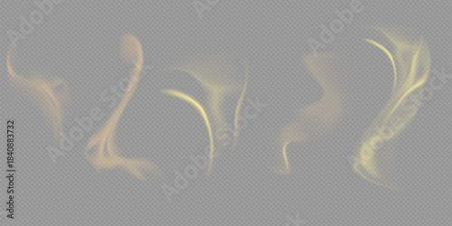 Realistic white cloud or fire smoke in the sky and vector weather element on transparent background. Chimney smoke, fog wave or cloud pattern with overlay effect. Cloud art or smoky air illustration.