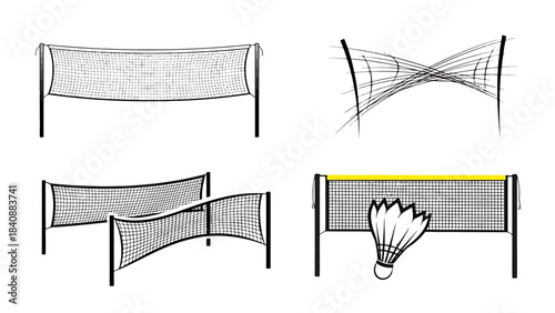 Sports Net Icons Various Designs for Games and Recreation