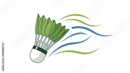 Dynamic Shuttlecock in Motion with Swirling Trails