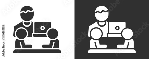 Interview Icon Set Vector Collection Isolated In Black And White