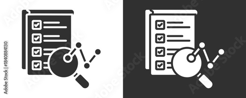 Analysis Icon Set Vector Collection Isolated In Black And White