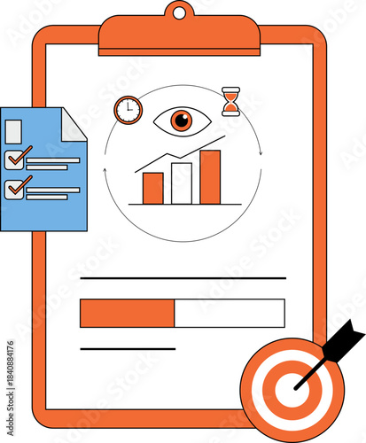 Business Planning, Data Analysis, and Goal Achievement Process with Progress Monitoring and Success Target