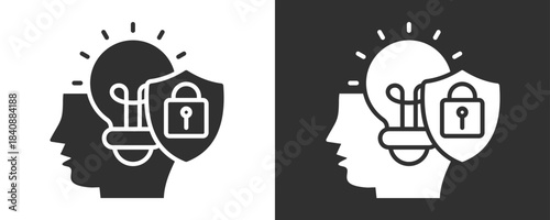 Intellectual Property Icon Set Vector Collection Isolated In Black And White