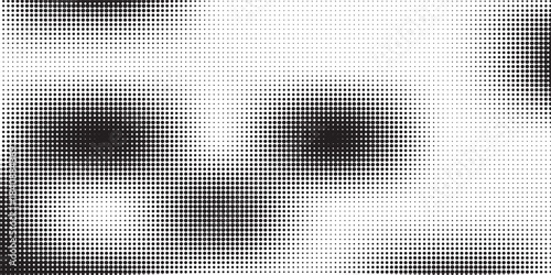 Dotted halftone gradient texture. Vanishing polka dot background. Repeating dots gradation pattern background. Black fading comic pop art overlay backdrop. Raster effect wallpaper. Vector halftone