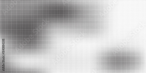 Dotted halftone gradient texture. Vanishing polka dot background. Repeating dots gradation pattern background. Black fading comic pop art overlay backdrop. Raster effect wallpaper. Vector halftone