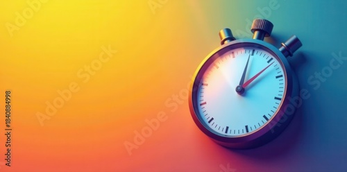 Flat style stopwatch icon on vibrant background Perfect for sports apps , illustration, ux, simple