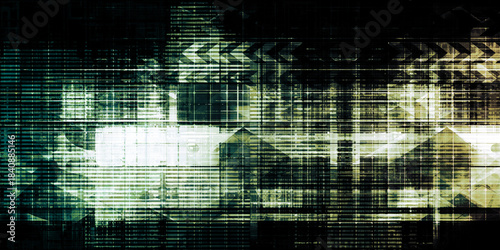 Cybersecurity Threat Intelligence Network Abstract Background