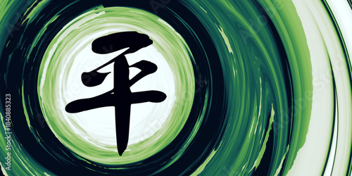 Peace Chinese Calligraphy Brushstroke