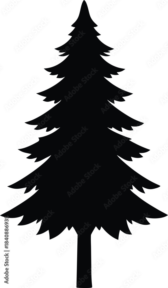 Obraz premium pine tree silhouette vector icon