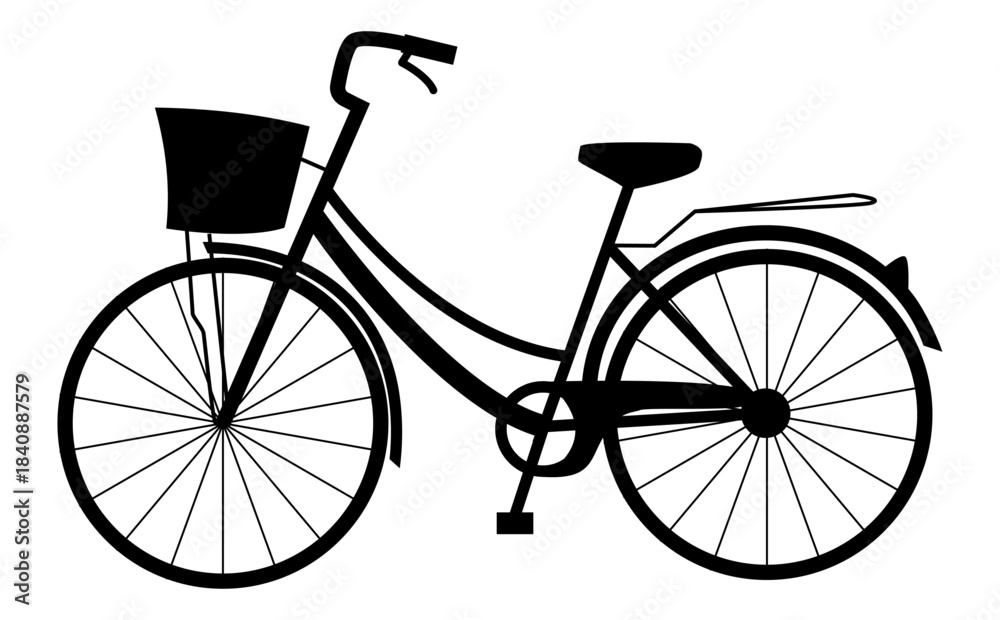 Fototapeta premium シンプルな自転車のシルエットイラスト