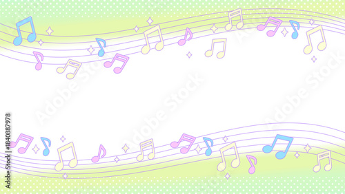 音符 パステル 背景【16:9素材シリーズ】