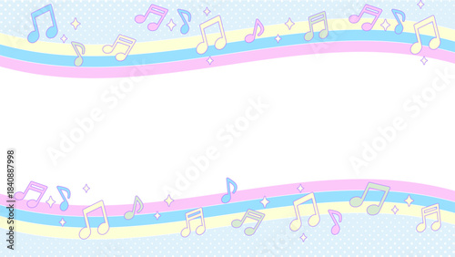 音符パステルフレーム【16:9素材シリーズ】