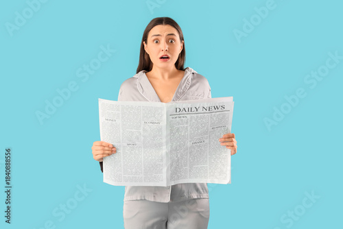 Shocked young woman in paja...