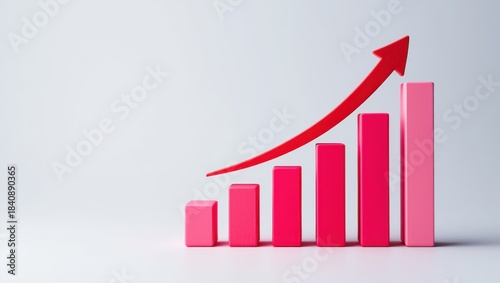 Free Download Red arrow graph showing upward trend and growth on a light background - GFXLoad
