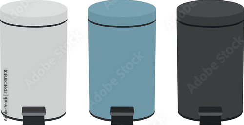 Compact Bathroom Dustbin Vector Illustration