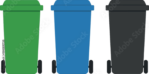 Robust Outdoor Dustbin Vector Icon for Public Use