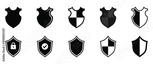 Shield Icons, protection marks. Vector illustration. EPS 10