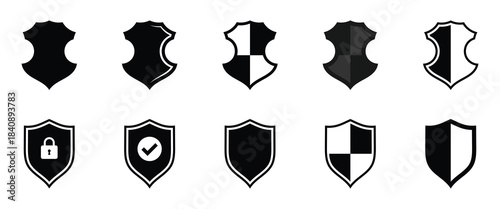 Shield Icons, protection marks. Vector illustration. EPS 10