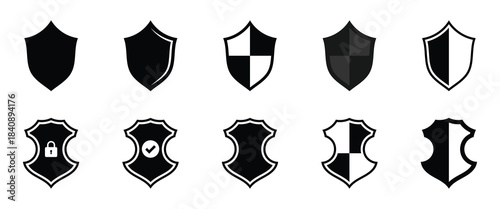 Shield Icons, protection marks. Vector illustration. EPS 10