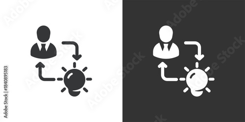 Idea Exchange icon. Solid glyph series icon