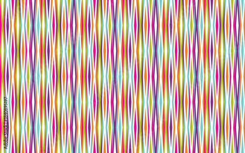 Geometric abstract seamless pattern with vertical colorful,triangle n streak, stripes on white background. Vector illustration, for masculine shirt dress cloth sportswear  casual cover decoration wall
