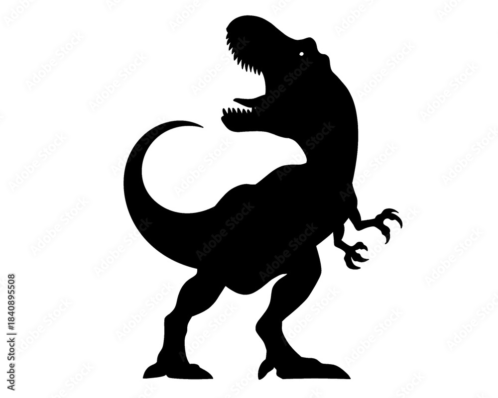 Obraz premium T-rex silhouette, isolated icon on white background, vector illustration 3 