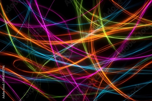 Energetic abstract pattern formed by chaotic overlapping lines delivering dynamic expressive contemporary visual movement