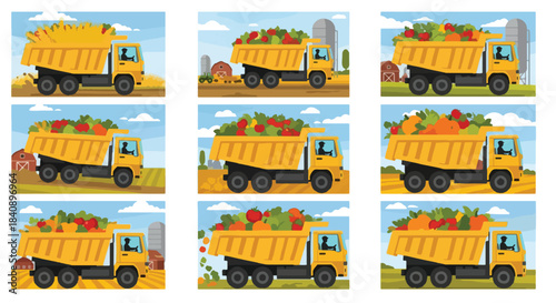 Dad bod lifestyle scenes in flat style