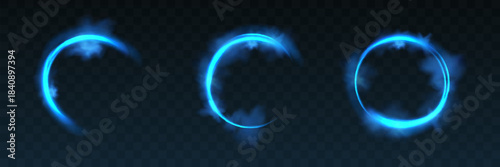 Abstract light neon background. luminous circle. Luminous spiral cover. Wake wave, fire path trail line and swirl effect curve. Food isolated. space tunnel.