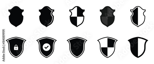Shield icon template isolated. logo design, flat style color editable. Safety icon set. Vector illustration. EPS 10