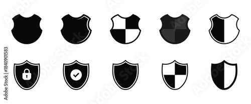 Badge shield set. Vector illustration. EPS 10