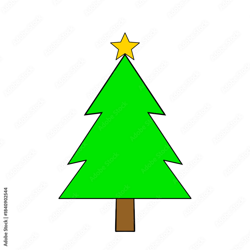Fototapeta premium Green Christmas tree clip art 