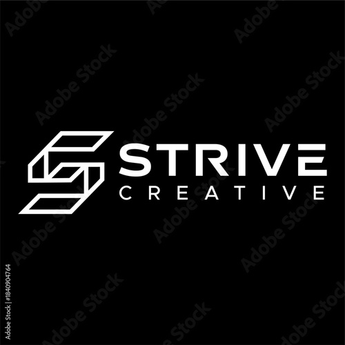 Strive Creative Logo Design Minimalist Geometric Abstract Symbol.