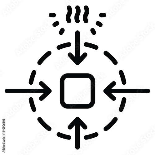 Endothermic Reaction Icon Line Vector Illustration