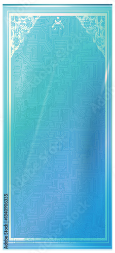 電子の波の鏡とフレーム・背景の装飾素材