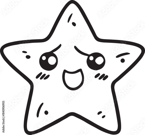 cute cartoon star with a smiling face