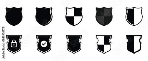 Shield icon or security shield protection icon