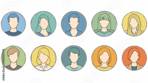 Collection of Diverse Avatars Representing People and Diversity.