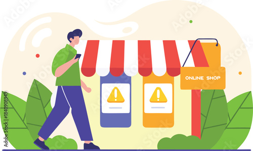 Man shops online using a phone for the best deals from the comfort of his home, enjoying modern e-commerce and mobile shopping, feeling informed and alert