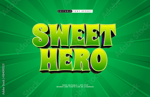 sweet hero editable text effect