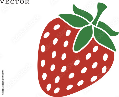 Strawberry vector illustration, Garden strawberry fruit vector icon, Red strawberry. strawberry silhouette