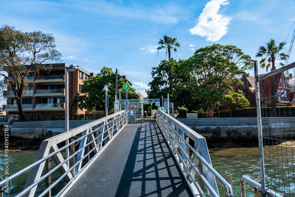 Fototapeta premium Drummoyne ferry wharf is located on the southern side of the Parramatta River serving the Sydney suburb of Drummoyne.