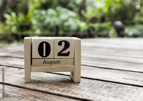 Calendar with the date August 2. Illustration for an event of a certain date