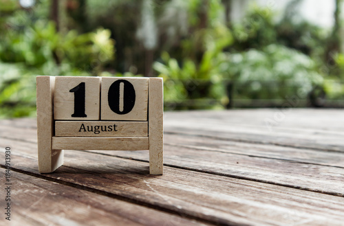 Calendar with the date August 10. Illustration for an event of a certain date.	