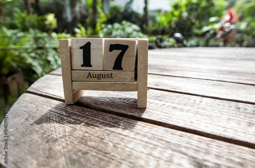 Calendar with the date August 17. Illustration for an event of a certain date.	