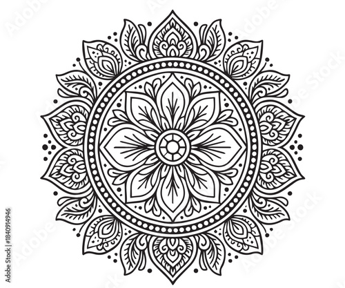 vector pattern built from traditional ethnic mandala elements, uniting complex geometric structures and cultural motifs that embody harmony, balanced energy, and classic artistic tradition.