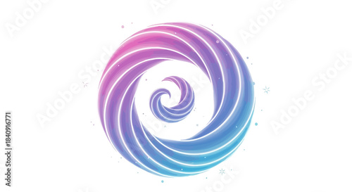 Spiral gradient swirl forming a vibrant circular abstract design with smooth transitions and colorful highlights