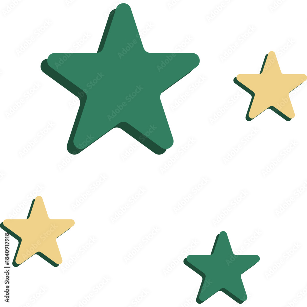 Obraz premium Retro Star Doodle Illustration