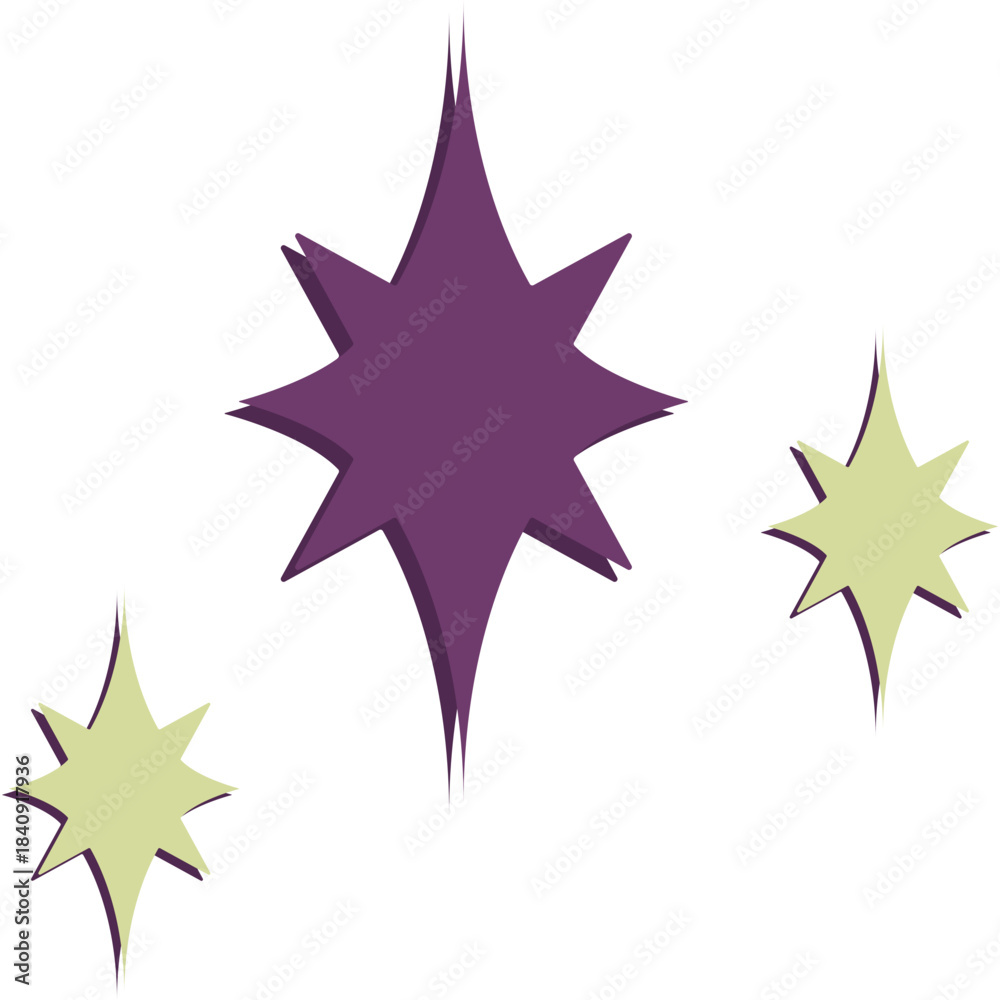 Obraz premium Retro Star Doodle Illustration