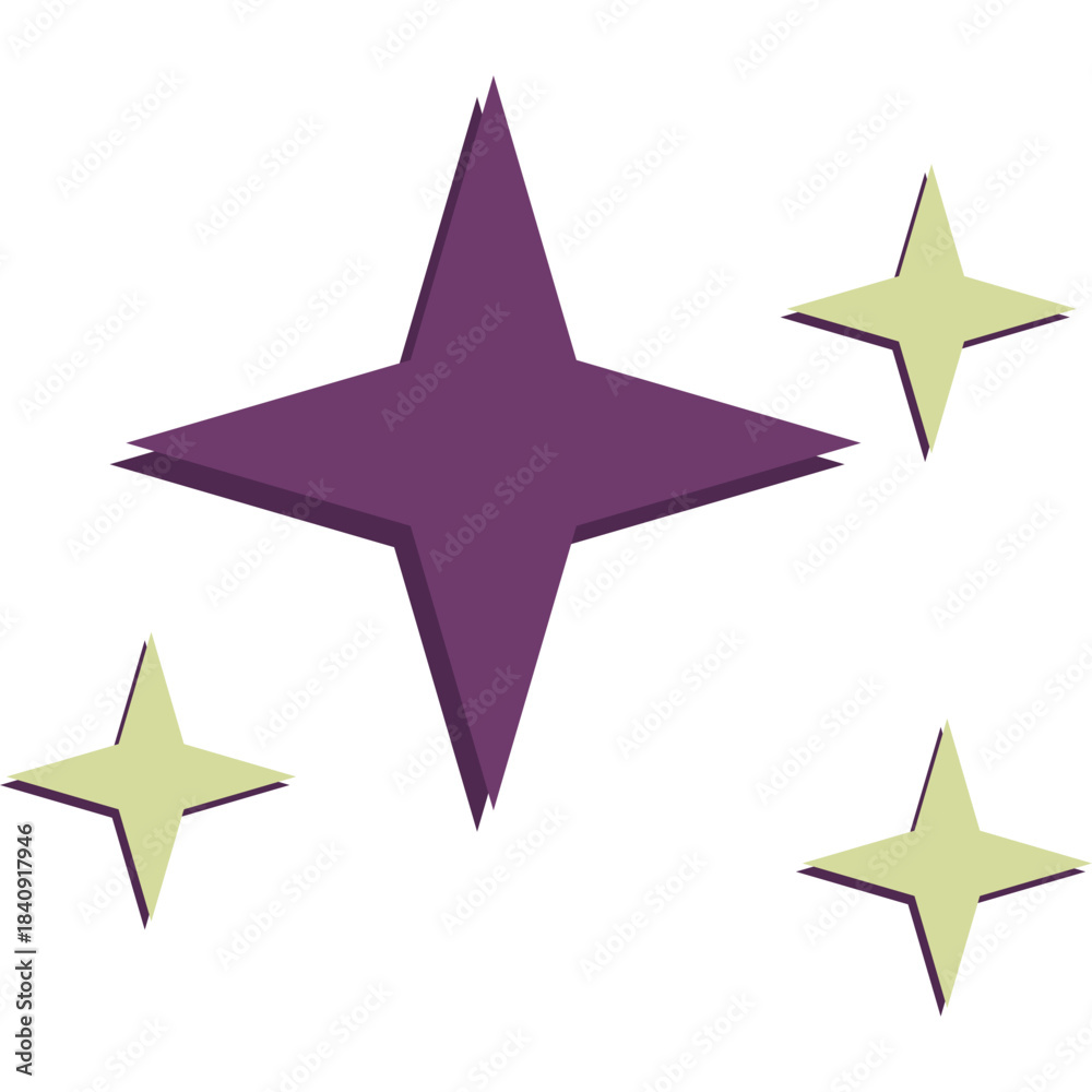 Obraz premium Retro Star Doodle Illustration